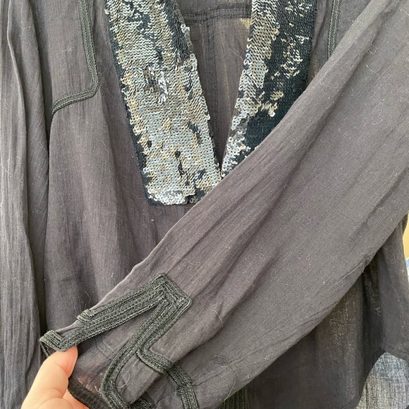 Free people New Romantics black sequence top - Picture 6 of 7